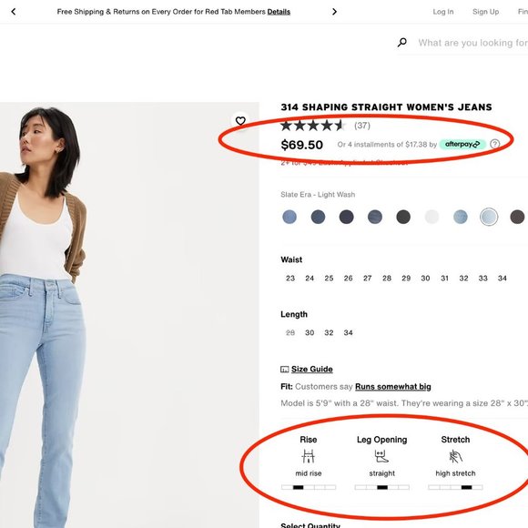 🌸 NWT Levi's 311 Shaping Straight Leg Jeans in Oahu Morning Dew Light Wash - Picture 7 of 13